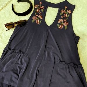 Francesca's Keyhole Embroidered Top